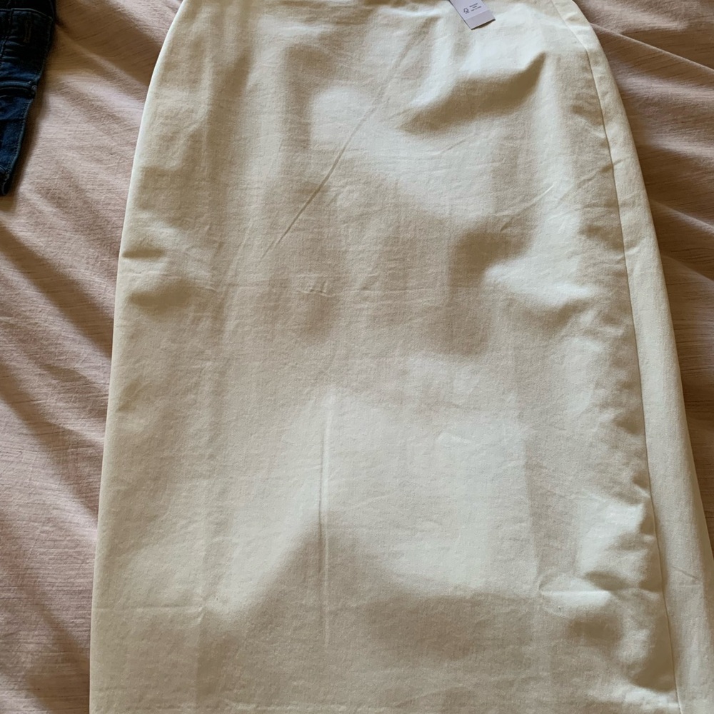 J. Crew Cream Midi Skirt